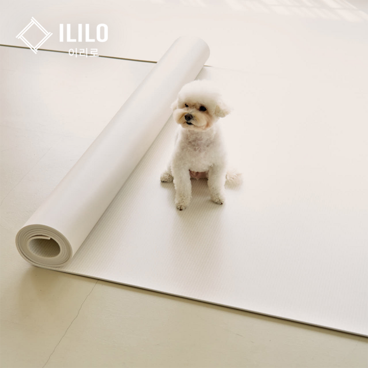 이리로 강아지매트 미끄럼방지 애견 방수 거실 복도 셀프시공 롤매트, 1개, 아이보리베이지러그