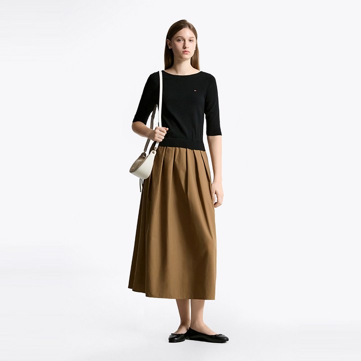 타미힐피거 스웨터 믹스 원피스 T22F6WOP302WL1W30