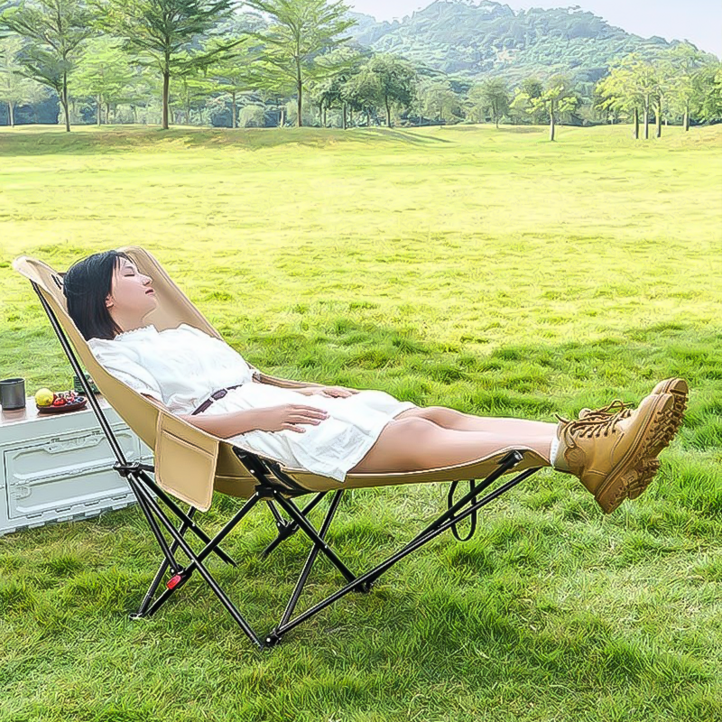 MoCaLiLi 아웃도어 접이식 캠핑 의자 조절 가능한 안락의자, 1개, 카키