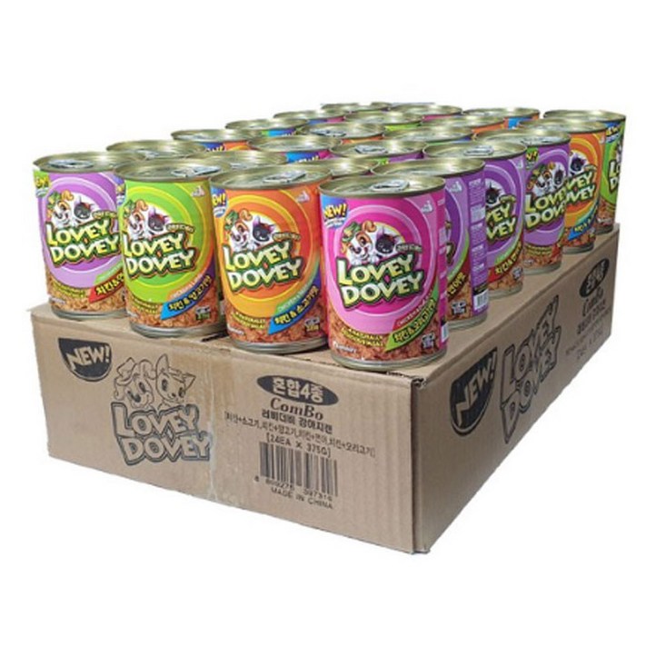 러비더비 강아지 간식 캔 375g 24개, 4종콤보 375gX24개1박스, 375g, 24개