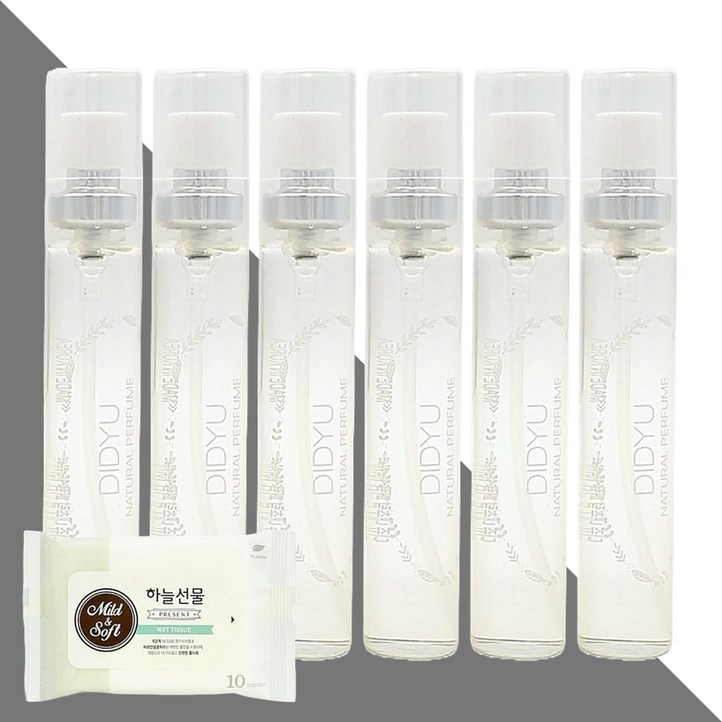 디쥬 내추럴 퍼퓸 06 베이비파우더 15ml 6개하늘선물 물티슈 10매