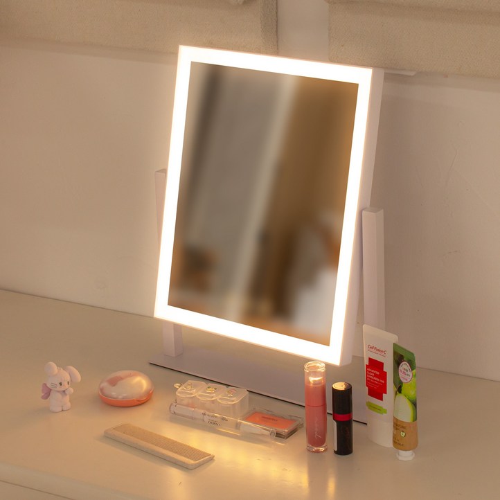 비욘드퍼니싱 LED 화장대 탁상 거울, 1개, LED라인조명