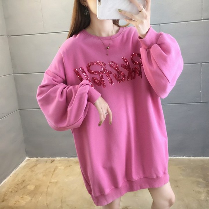 루나걸 펄나염 레터링 맨투맨 루나걸 펄나염 레터링 맨투맨