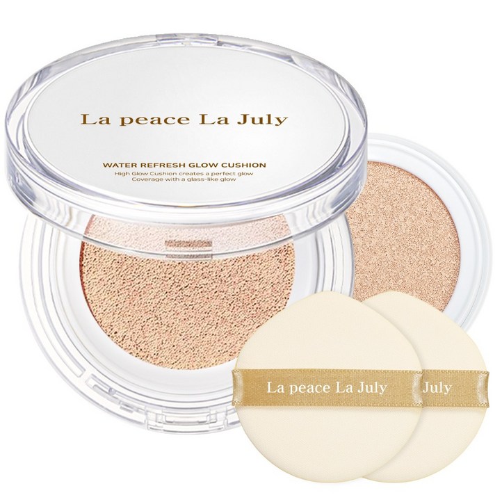 라피스앤라줄리 워터 리프레쉬 글로우 쿠션 본품리필세트, 21호 라이트 베이지, 1개