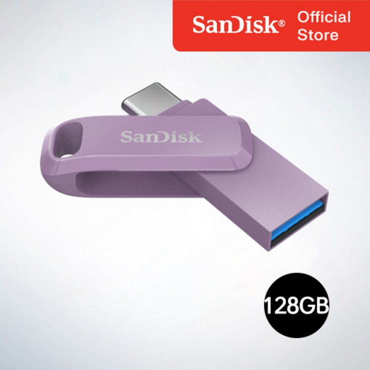 샌디스크코리아 공식인증정품 USB 메모리 Ultra Dual Go 울트라 듀얼 고 TypeC OTG USB 3.1 SDDDC3 128GB 라벤다퍼플