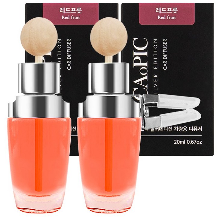 카오픽 실버에디션 차량용 송풍구 디퓨저 20ml, 2개, 레드프룻