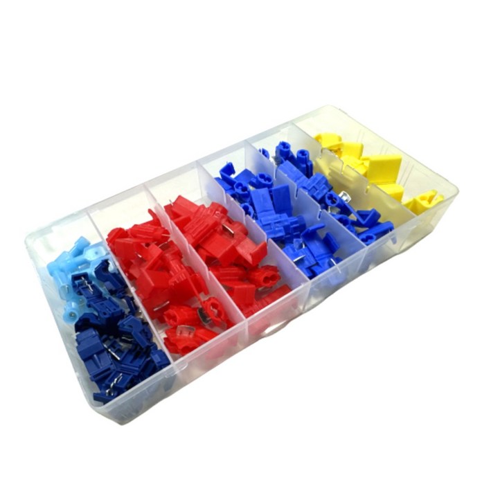 JEKYU 일자스카치락 65pcs 모듬 무탈피커넥터 T형 일자형 커넥터 배선 전선 연결 절연, 1개