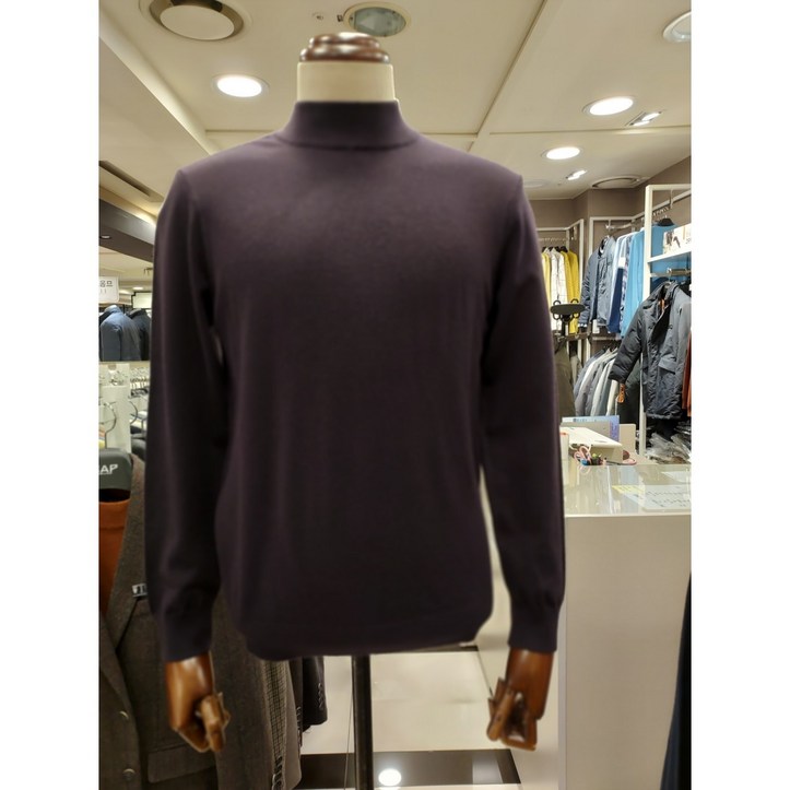 SAP BG *신상품* 가볍고 따뜻하게 착용하기 용이한 캐시미어 혼방 워셔블 반목 스웨터(퍼플)