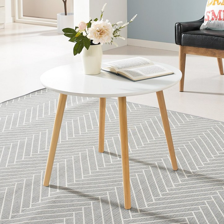 키모 원형 화이트 테이블, HX77034