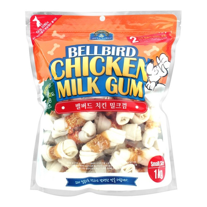 밸버드 치킨밀크껌 스몰1kg X 2봉 코스트코 애견덴탈껌