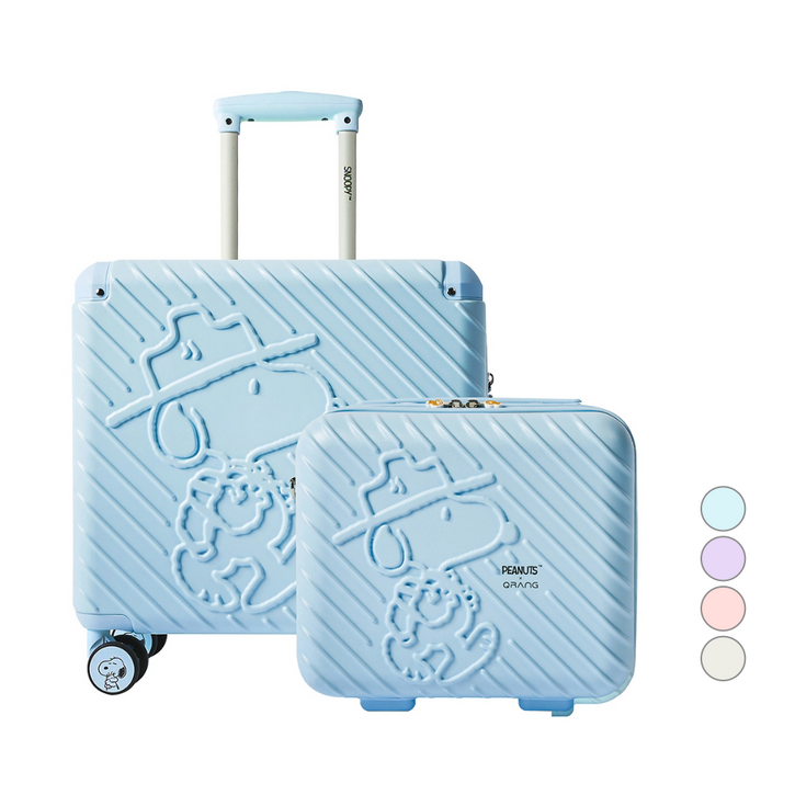 큐랑 피너츠 시애틀 스누피 기내용 미니캐리어+미니백 세트 12인치+18인치