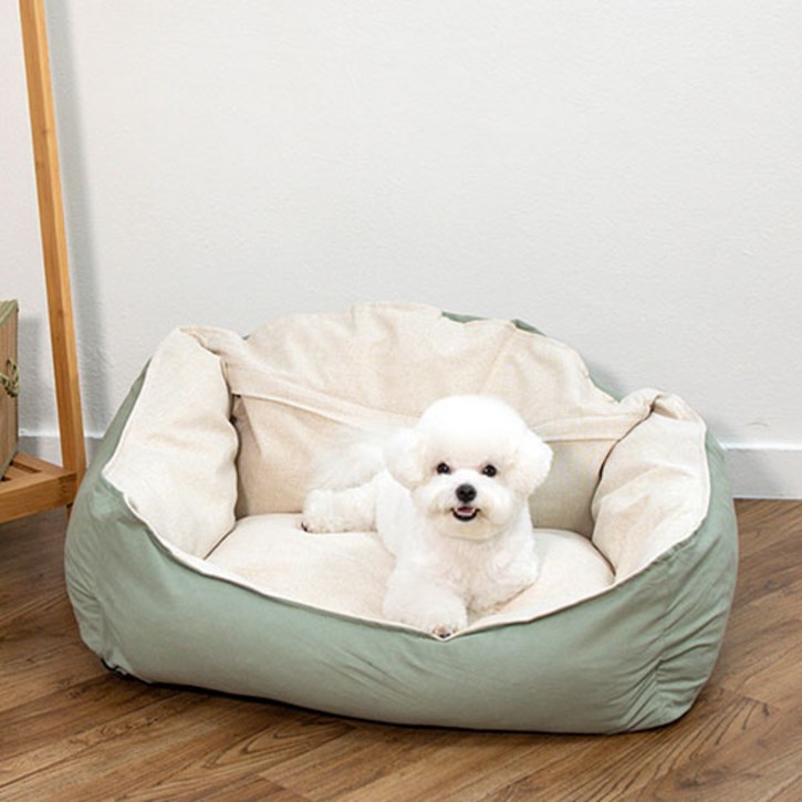 요기쏘 반려동물 쿨쿨 사계절 꿀잠 방석, 베이지  민트, 1개