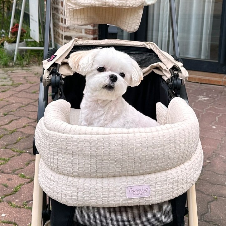 패리스독 반려동물 와이드 유모차 시리즈 가드, 아이보리, 1개