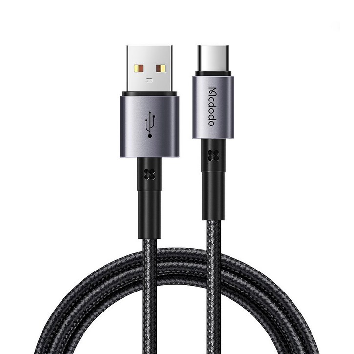맥도도 TR USB A타입C타입 고속충전 케이블, 1.8m, 블랙, 1개