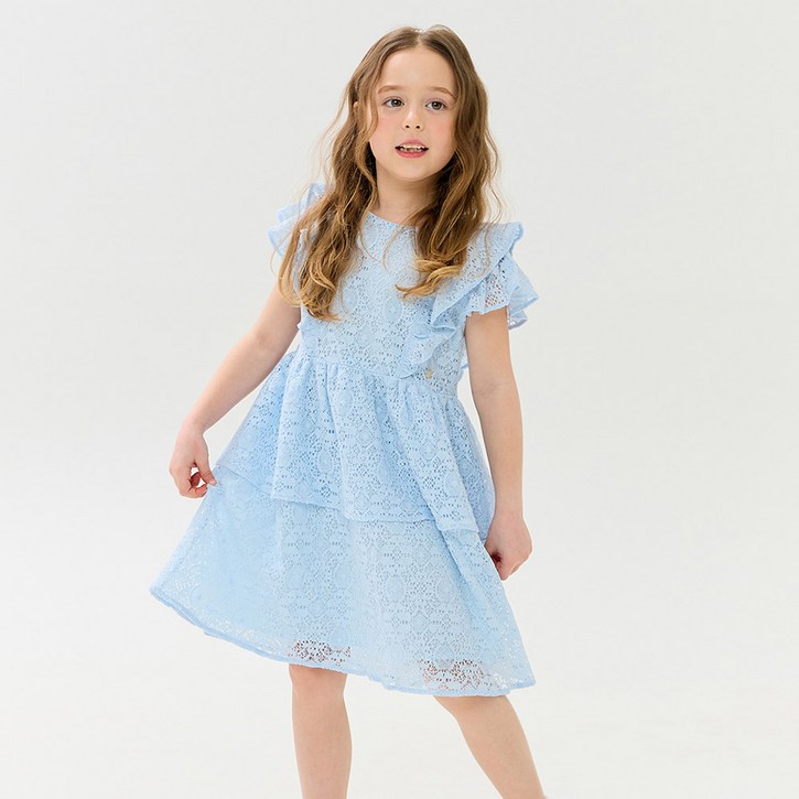 리에벨로 여아용 프릴 레이스원피스