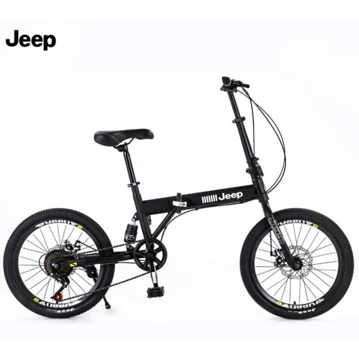 Jeep  접이식 자전거, 20인치 폴딩바이크, 자동차 트렁크에 실을 수 있으며, 남녀 공용, 성인 통근,, 변속 자전거