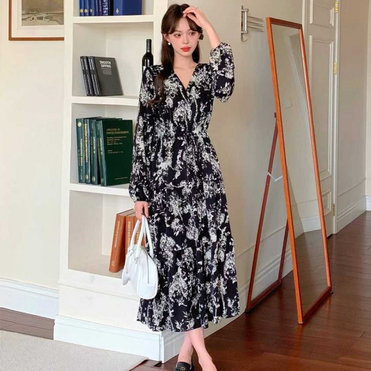 오나스타일 샤이 블룸 플로럴 롱원피스 긴기장 세련된 스타일