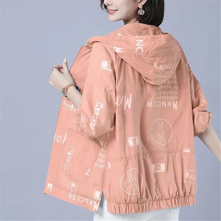 노카라코트 린코트 여성코트 뉴 여름 패션 자켓 후드 얇은 윈드 브레이커 Sun Protection Coat 지퍼 캐주얼 아우터 4