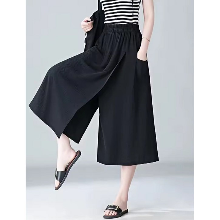 너무편한 와이드핏 치마바지  사계절용  한쪽포켓