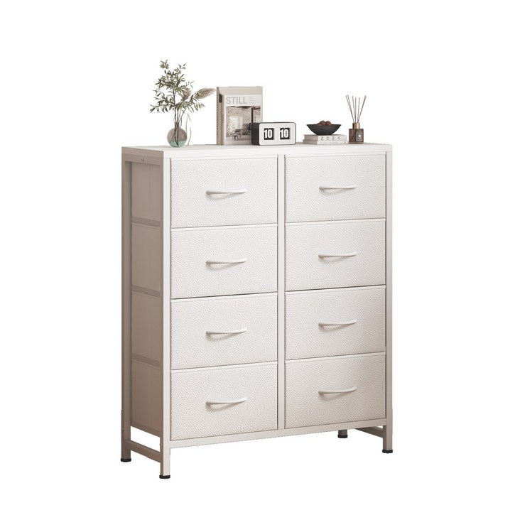 소웰홈 패브릭 4단8문 옷 수납장, 8단, 화이트