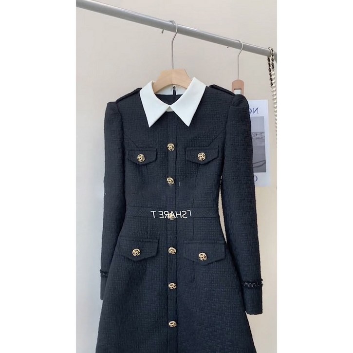 셀럽당 여성 트위드 원피스 추장 신상 긴팔 숏원피스 FR0773-KR