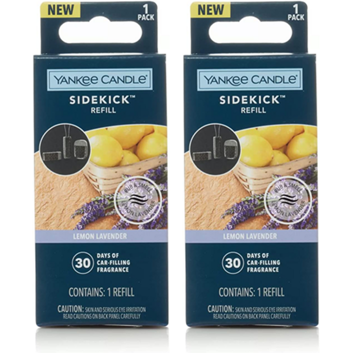 양키캔들 사이드킥 차량용방향제 리필 2개번들, 레몬라벤더, 1세트