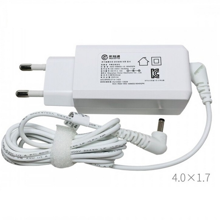 호너한성 U55S U56 U57 U58 M43U M54 전원 아답터 19V 2.1A 4.0mm