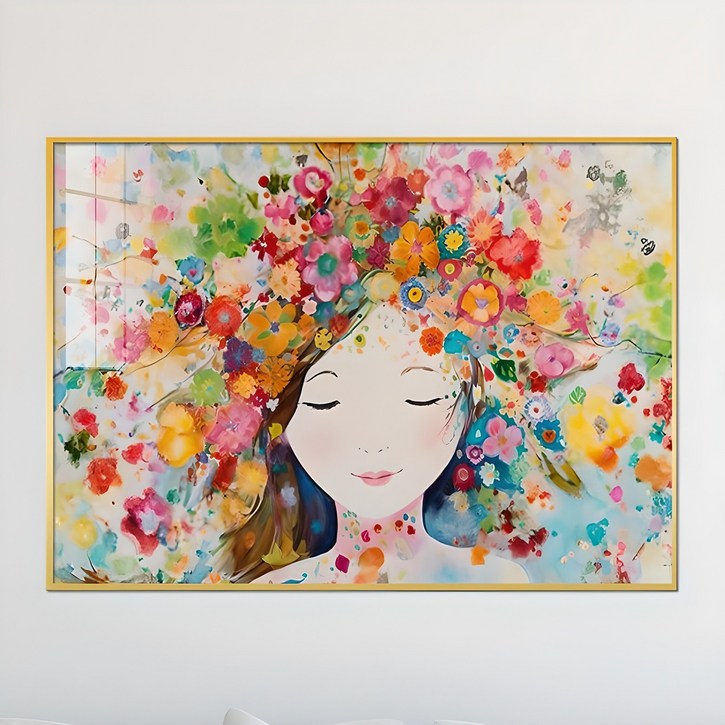 아트블루 꽃의 여인 인물 추상화 북유럽 감성 그림 인테리어 액자