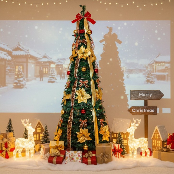 3초 설치 크리스마스 원터치 트리 간편한 팝업트리 150cm 180cm 210cm