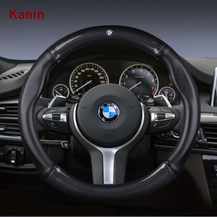 카닌 BMW 가죽 카본 핸들커버 국내당일배송, 로고선택 4