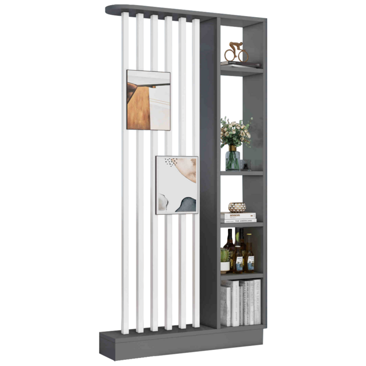 프리엠 가벽 파티션 현관 공간분리 가림막 칸막이 선반, WHITE GREY