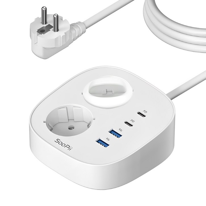 Soopii GaN 65W 초고속충전 2구 콘센트 4000W USB 멀티탭 GC10