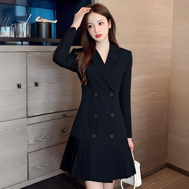 D91-3 체르베 빅사이즈 테일러드 자켓 원피스 44-110