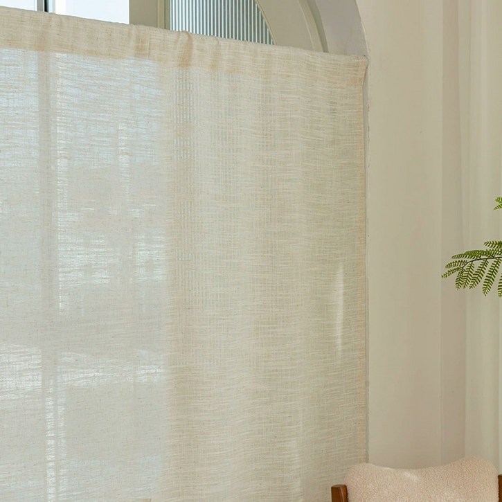린넨 가림막 커튼 모시 가리개 모시발 창문 주방 조각보 블라인드