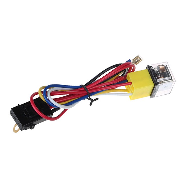 우리파파 4핀 12v 24v 40a 자동차 릴레이 오토바이 릴레이 배선세트 퓨즈포함