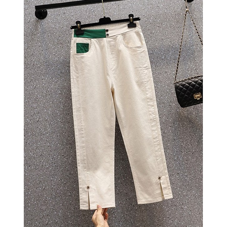 ENC 밑단 배색 와이드핏 팬츠 ENTA92679W