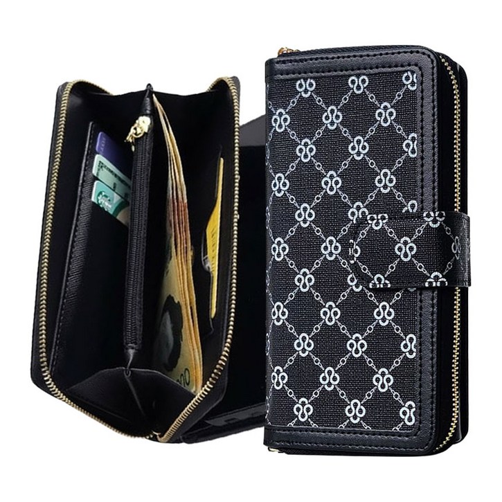 모이래 갤럭시 S23FE S711 비즈 이중 지퍼 지갑형 다이어리 휴대폰 케이스 스트랩 포함