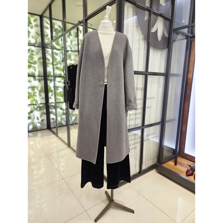 [듀엘] DEWE 노카라 울 블랜드 롱코트 L254MSH506  NC일산