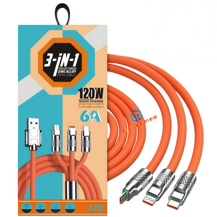 PD 120W 3in1 멀티 고속충전 케이블SJ