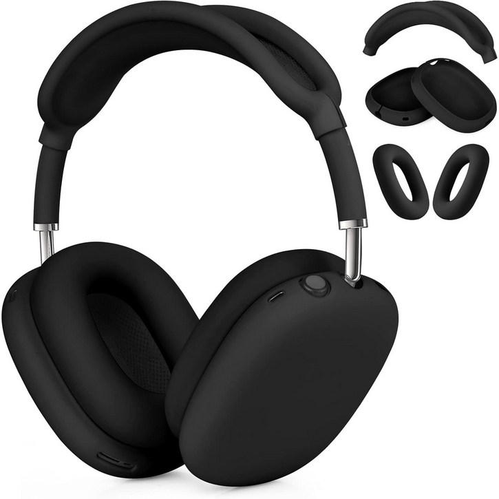 에어팟맥스 헤드 실리콘 커버 20242020 에어팟 맥스 케이스, 블랙, 1개