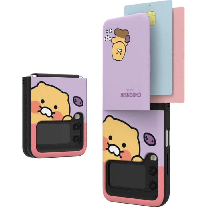 카카오프렌즈 춘식이 빼꼼 갤럭시 Z 플립4 자석카드 케이스 카카오프렌즈 춘식이 빼꼼 갤럭시 Z 플립4 자석카드 케이스