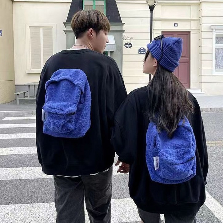 신상 인플루언서 커플룩 고급감 후드 여 3D 입체 백팩 남여공용 프렌치 나른 후드 오버핏 베이직 라운드넥 맨투맨