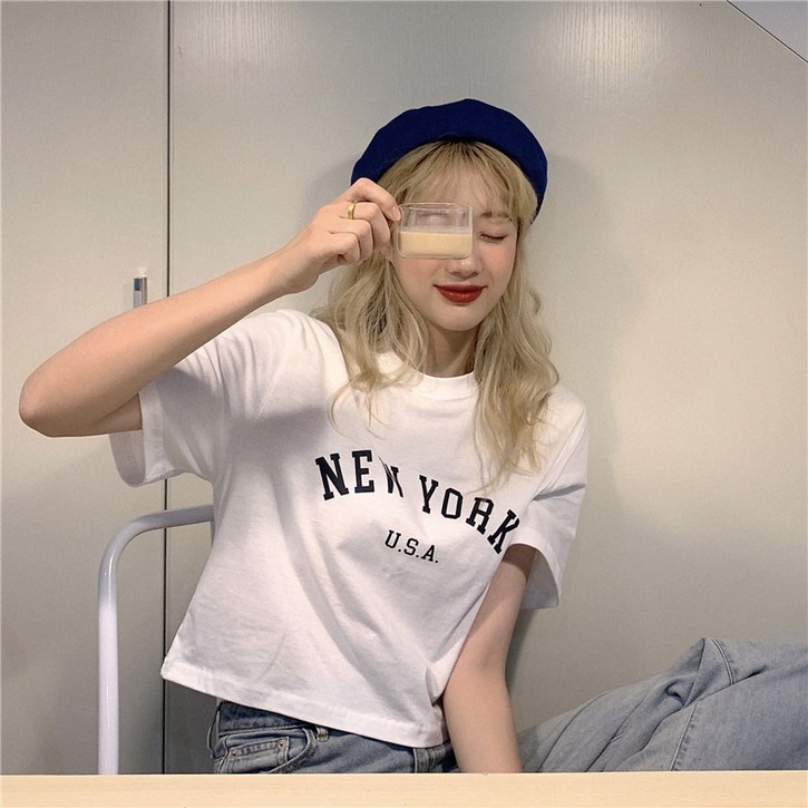 레터링 프린트 쇼트 레깅스 톱 여름 슬림핏 반팔 티