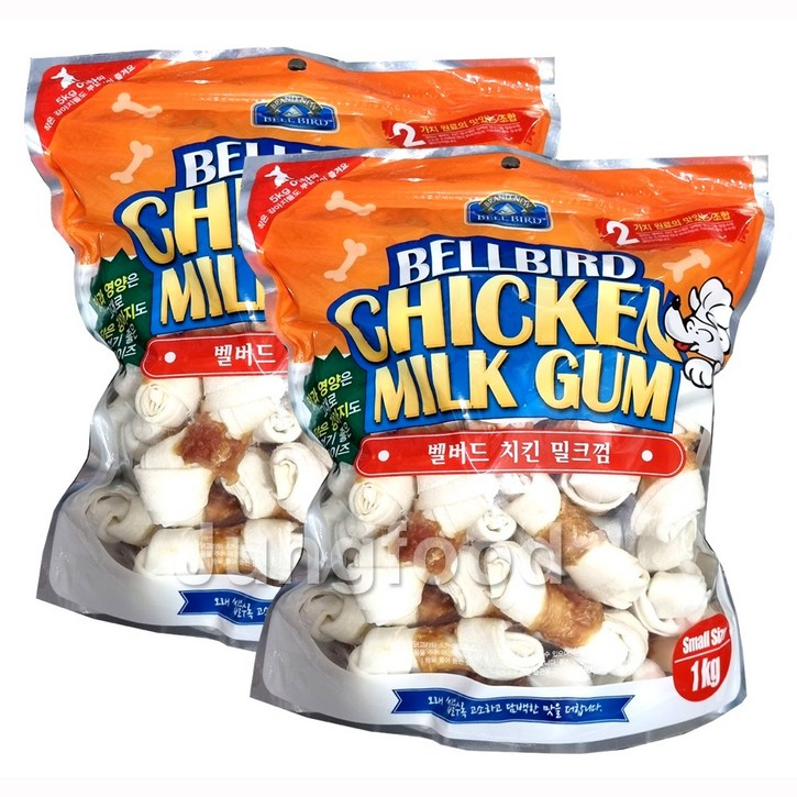 벨버드 치킨밀크껌 스몰사이즈 1kg x 2봉애견껌