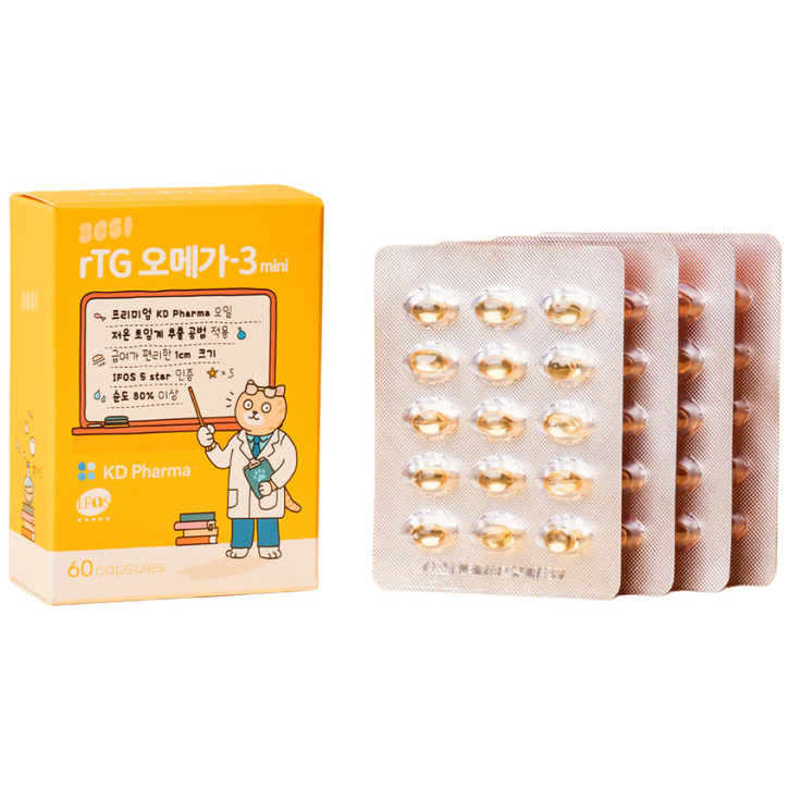 3651 고양이 강아지 오메가3 영양제 60캡슐 순도 80% KD Pharma