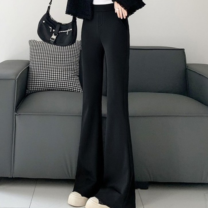 큐엔유 여성 날씬한 기모 밴딩 부츠컷 팬츠 숏 중 롱 빅사이즈까지 매직스판 바지