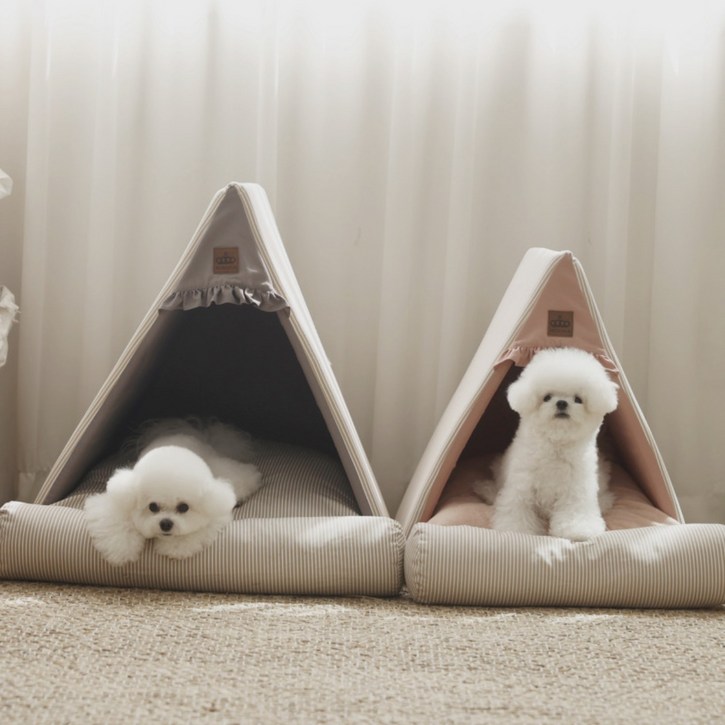 모노블 고퀄리티 프리미엄 코지 강아지하우스 강아지집 분리형 애견하우스, 1개, 인디핑크