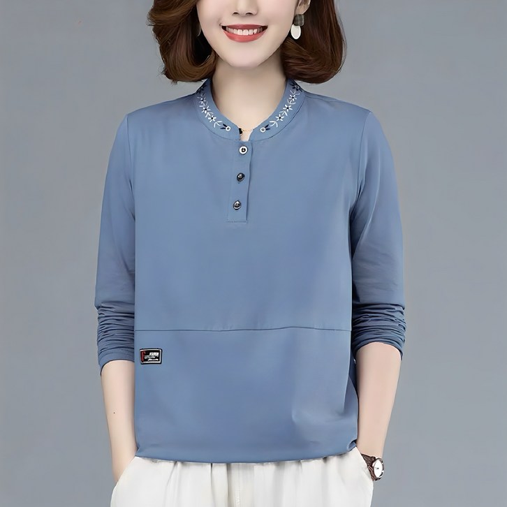 마켓에이 여성용 중년  마켓에이 여성용 헨리넥 편안한 티셔츠