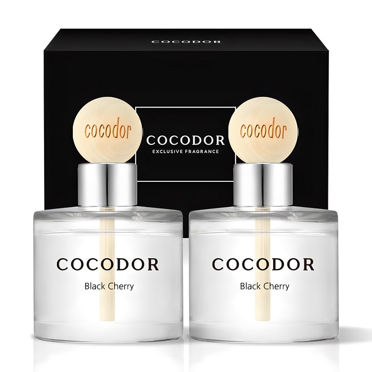 코코도르 우드볼 차량용 디퓨저 50ml 2개입, 블랙체리, 1세트