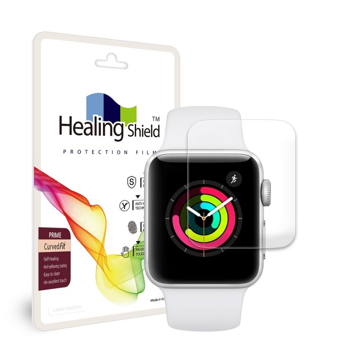 힐링쉴드 애플워치3 프라임 고광택 액정보호필름 38mm, 단일색상, 2매 - 쇼핑뉴스